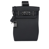 【HERMES 愛馬仕】銀釦 Togo皮 Hac A Dos PM 胸口包/後背包_展示品(鉛灰色)/ 平行輸入