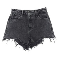 Alexander Wang BITE 高腰純棉牛仔短褲，黑色，24 碼，美國製造，正品，女款，成色極佳。