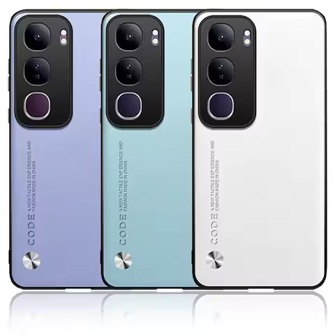 Plain Leather Case For VIVO Y19S Y300 Pro Y76 Y37 Y28 Y18 Y03 Y17S Y16 Y35 Y21 Y21S Y33S Luxury Hard