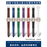 Suitable for Cartier Tank Men Women Watch Belt Tank Cartier Dumon Genuine Leather Watch Strap Size S