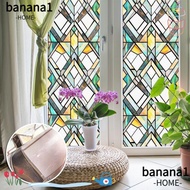 BANA Lattice Window Film,  Design Rainbow Pattern Stained Glass Film,  Non-Adhesive Anti-Glare Stati