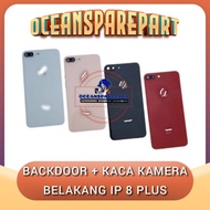 BACKCOVER + CAMERA GLASS BACK COVER BACKCOVER BLACK GLASS REPLACEMENT IP 8 PLUS / 8+
