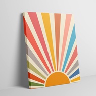 Boho Sun Sunset Sunrise Sunshine Colorful Rainbow Abstract Canvas Wall Art Decorations Prints Girls 