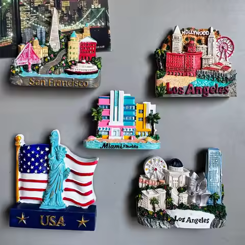 American Tourist Landmark Fridge Magnet Miami Florida Oakland Bay Bridge USA Can Be Used As A Decora