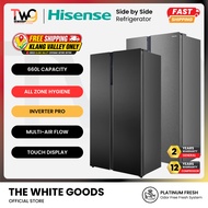 [KLANG VALLEY ONLY]  HISENSE 660L / 780L INVERTER Side by Side Refrigerator Fridge RS708N4ASN1 RS708