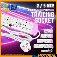SIRIM 2/5MTR SAYANG PINK Trailing Socket Plug Penyambung Wayar Surge Protection Extension Power Exta