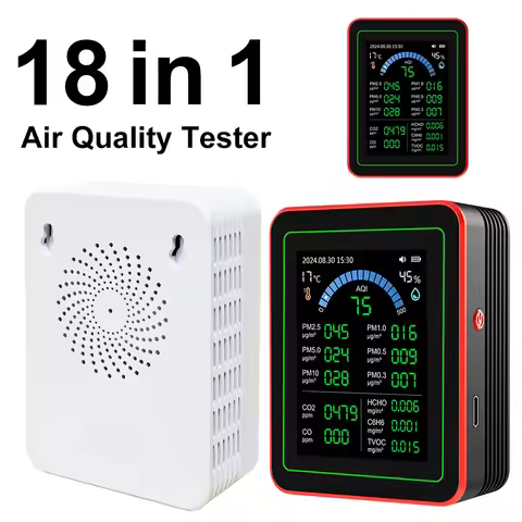 18 In 1 Professional Air Quality Detector Indoor Real-Time Air Detector TFT Display Air Quality Mete