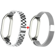 2Pack สายโลหะ สายนาฬิกา For Xiaomi Mi Band 9 MiBand 8 7 6 5 สายสแตนเลส สายแม่เหล็ก For Xiaomi MiBand