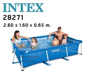 INTEX รุ่น 28271สระว่ายน้ำ สระน้ำสำเร็จรูปทรงสี่เหลี่ยมเฟรม (2.6 x 1.6 x 0.65 m)