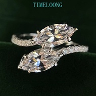 5*10 MM Marquise Cut High Carbon Diamond 925 Silver Ring For Women Gift