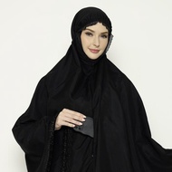 Ukhuwahid - Bergo Umroh Haji Bahan Katun Premium Hijab Jumbo Bersaku Renda Mewah Anti Copet