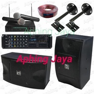 Paket Karaoke Sound System Speaker 10inch + Amplifier + Mic AIWA Wirel