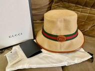 GUCCI Fedora With Web 織帶 漁夫帽 帽子 號 59公分 L號