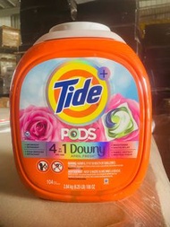 Tide Pods With Downy 4 IN 1 Liquid Detergent Pacs- April Fresh 汰漬4合1強效洗衣球+柔順劑-清新花香 104粒/桶 (2.84kg）順豐