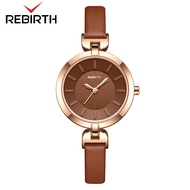 REBIRTH Jam Tangan Wanita Original Asli Anti Air Kulit Tali Busana Kasual Jam Tangan Cewek Aesthetic