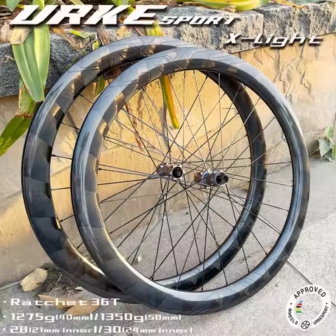 700c Road X Light 1275g Carbon Wheelset Tubeless Ready Urke210 Ratchet Ceramic Center Lock Bicycle R