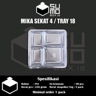 Mika 4-Section Rice Box Tray 18, 50 pcs Boxed Rice/ Size 18x18