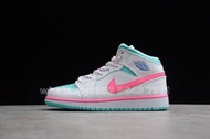 Air Jordan 555112-102 - AIR JORDAN 1 MID GS GREY-DIGITAL PINK-AURORA GREEN - WOMAN 36-40 波鞋 籃球鞋 板鞋