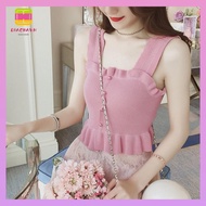 DIACHAVN Outerwear Vest, Outerwear Knitted Strap Vest, 2024 Sexy Sleeveless Breathable Undershirt La