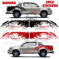COS 2Pcs Navara Car Rear Trunk Side Sticker Truck Decal Vinyl Flame Sticker