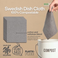 Eco-friendly Reusable Biodegradable Swedish Dishcloth 5 pcs Cellulose Cotton Cloth Compostable