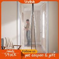 stylish365 4x7.2ft I Shape Zipper Door Cover Easy Installation Clear Sight Reusable Dust Barrier for