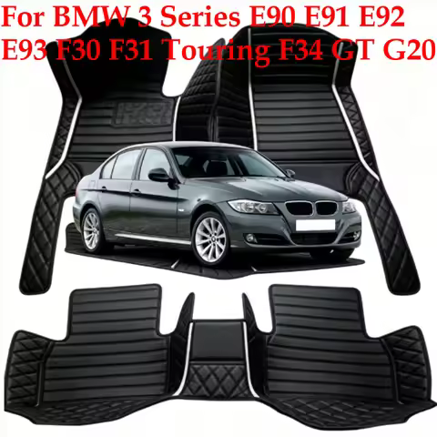 OMANE Custom Car Floor Mats For BMW 3 Series E90 E91 E92 E93 F30 F31 Touring F34 GT G20 Auto Carpets