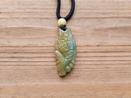 【親翠】天然翡翠 冰黃加綠錦鯉躍龍門調整式繩鏈