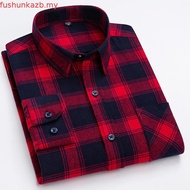 Casual 100% Cotton Flannel Plaid Long Sleeve Man Shirt Slim Fit Plus Size 6XL Men Shirts