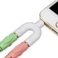 Audio Splitter Mic Audio Splitter U Universal Audio Splitter Shape U 3.5mm to Headset & Mic