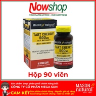 Tart Cherry 500mg Mason Natural Hộp 90 viên giảm acid uric gây Gout giúp khớp vận động linh hoạt