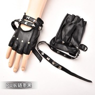 Fingerless Gloves Summer Sleeves y2k Retro Half y2k COS Performance Men Women Fashion pu Hollow Fing
