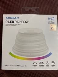 Momax QLed Rainbow  7.5W-10W 無線充電器 (用過兩次）