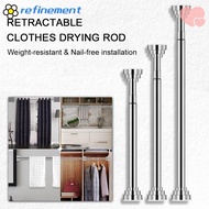 REFINEMENT Extendable Sticks Organizer Curtain Rail Pole Hanger Rod Shelf Clothes Hanging Rod