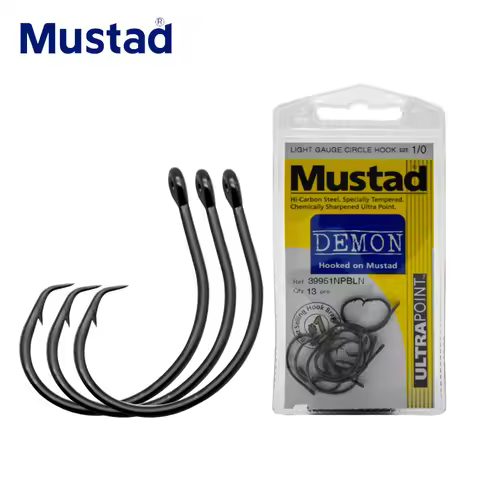 Mustad Origin 39951NPBLN Light Cauge Circle Sea Demon Fishing Hook 6# 4# 2# 1# 1/0 2/0 3/0 4/0 5/0 6