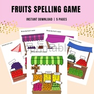 [PDF] 5 Sets of Fruits Spelling Name Printables, Buku Kanak Kanak, Buku PDF
