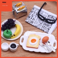 [Predolo] 1/12 Bread Maker Toy Kitchen Appliances Lifelike Wooden Kitchen Playset