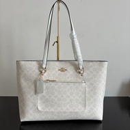 Coach Gallery Tote Glacier White Signature Canvas