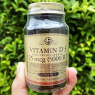 วิตามินดี 3 Vitamin D-3 (Cholecalciferol) 125 mcg (5000 IU) 100 Softgels (Solgar®) D3
