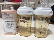 hegen PPSU多功能方圓型寬口奶瓶 240ml (雙瓶組)+防脹氣微慢速奶嘴（兩入組）