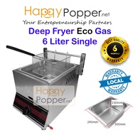 Happypopper Commercial Eco Deep Fryer 6 Liter / 9 Liter Single Tank Gas 6Liter / 9Liter dapur ayam goreng 燃气商用炸炉