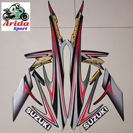 Striping sticker suzuki smash 110 r 2008 hitam full / stiker motor smash