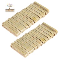 50Pcs Tongs Disposable Cooking Utensils Mini Bamboo Tongs Natural Toast Tongs for Cooking