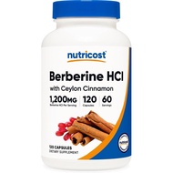 Nutricost HCl with Ceylon Cinnamon Capsules (120 Capsules)