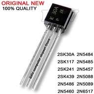 10pcs 2SK30A K30A 2SK117 2SK241 2N5486 2N5460 2N5484 2N5485 2N5457 2N5088 2N5089 2N6517 2N6027 TO-92
