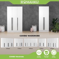 [FREE SHIPPING]RUMAHKU 5FT (3+2) DOORS WARDROBE WITH SHELF/almari baju /kabinet baju/almari baju bud