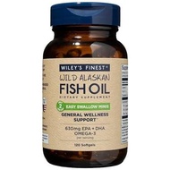 Wiley's Finest Wild Alaskan  Oil Easy Swallow Minis - Omega-3  Oil plement for Adults and Kids - Dou