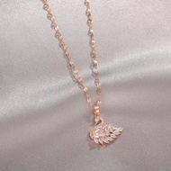 [ Bayar Ditempat ] Kalung Titanium Model Angsa Permata Korea / Kalung Titanium Gold Anti Karat / Kal