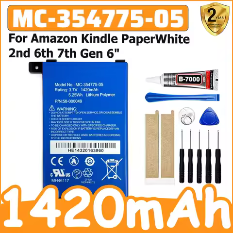 New 1420mAh For Amazon Kindle PaperWhite 2nd 6th 7th Gen 6" DP75SDI S13-R1-S 3.7V MC-354775-05 Batte