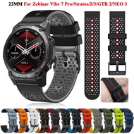 22mm Watch Strap For Zeblaze Vibe 7 Pro Lite/Stratos2 3 Beyond 2 Strap Watchband Bracelet Replacement Sports Silicone Wristbands